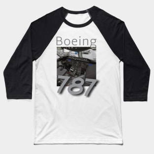 Boeing 787 Flightdeck Baseball T-Shirt